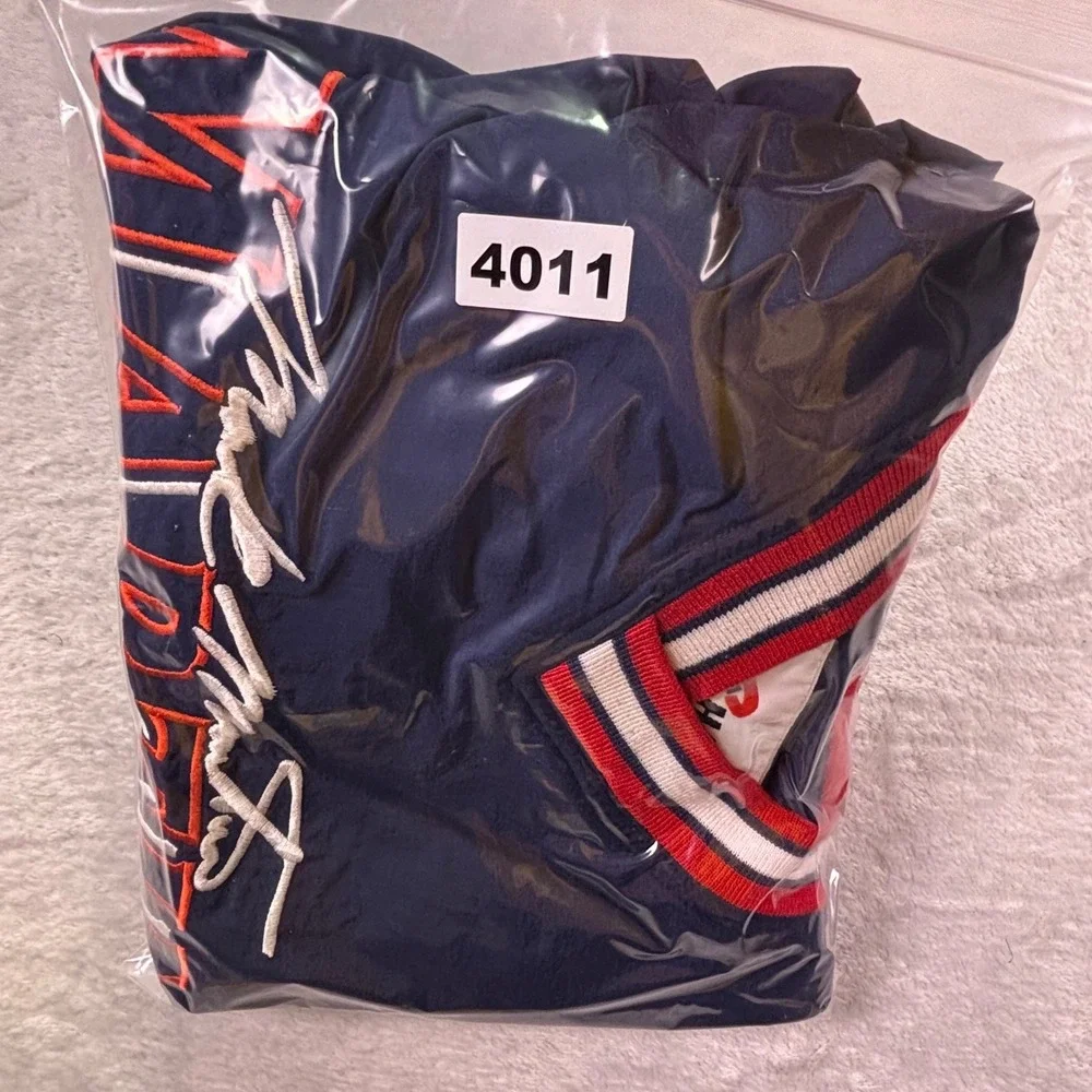 Vtg Chase Authentics Mens Windbreaker L‎ Navy Blue Mark Martin Valvoline Racing